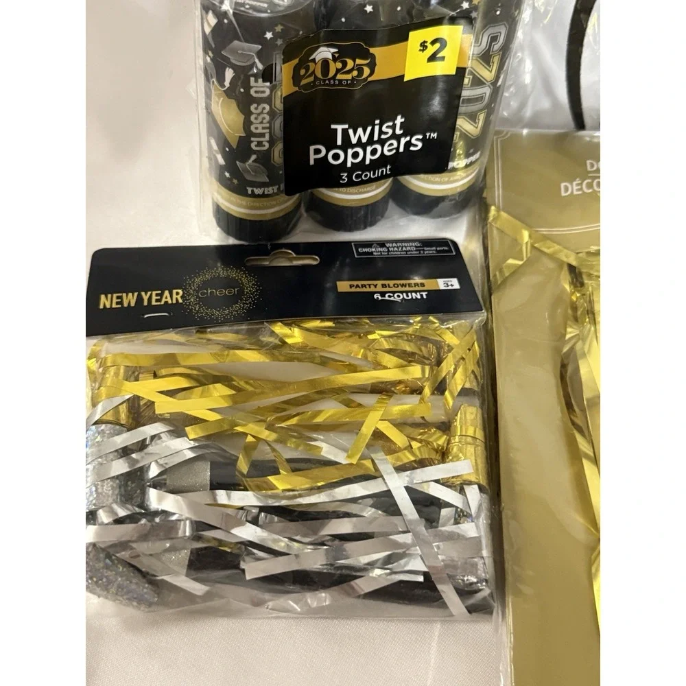 Graduation Party Supplies Lot 2025 Decor Kit Tumblers Headband Balloon Weight
